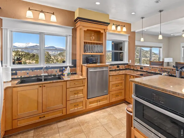 a kitchen with a sink and a window