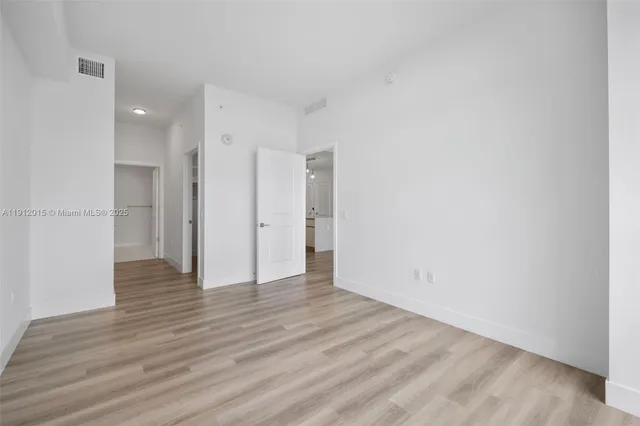 a city view with tall buildings