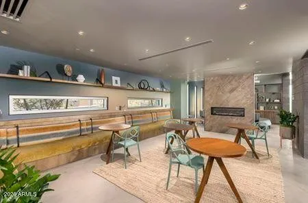 a living room with furniture