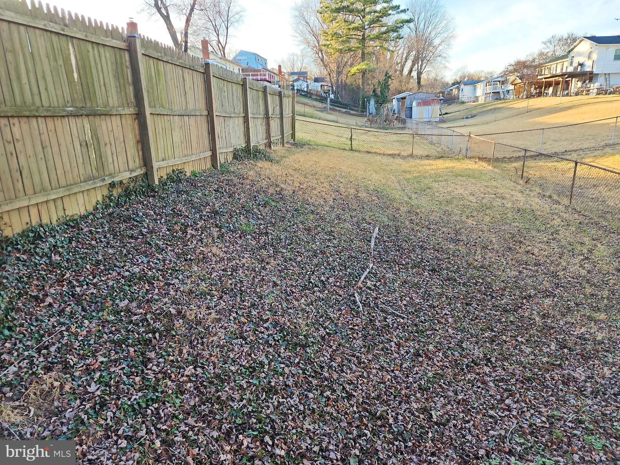 14143 Grayson Road Woodbridge, VA 22191 - Photo 16 of 58 In backyard, behind wooden fence is part of land.