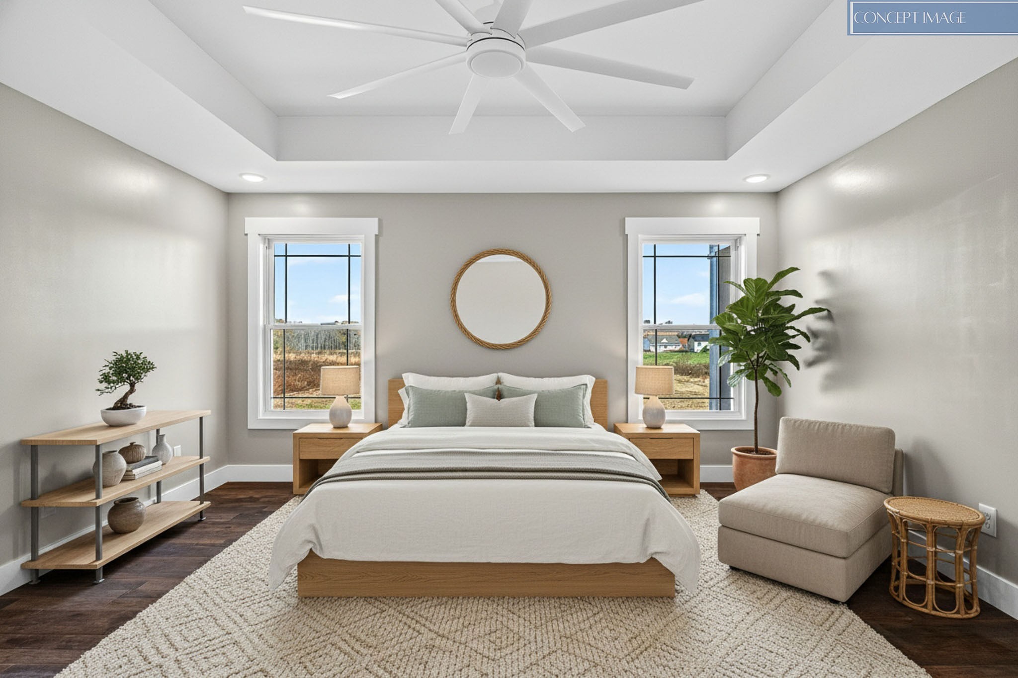 196 Dairy Barn Road Sparta, TN 38583 - Photo 18 of 44 a bedroom with a bed a potted plant and a couch