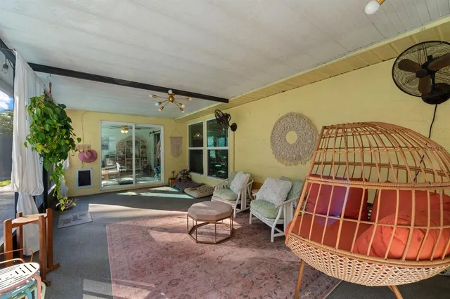 a living room with furniture