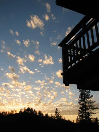 a view of an ocean from a balcony
