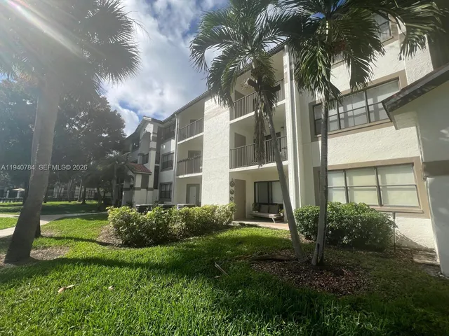 a garden view with outdoor seating