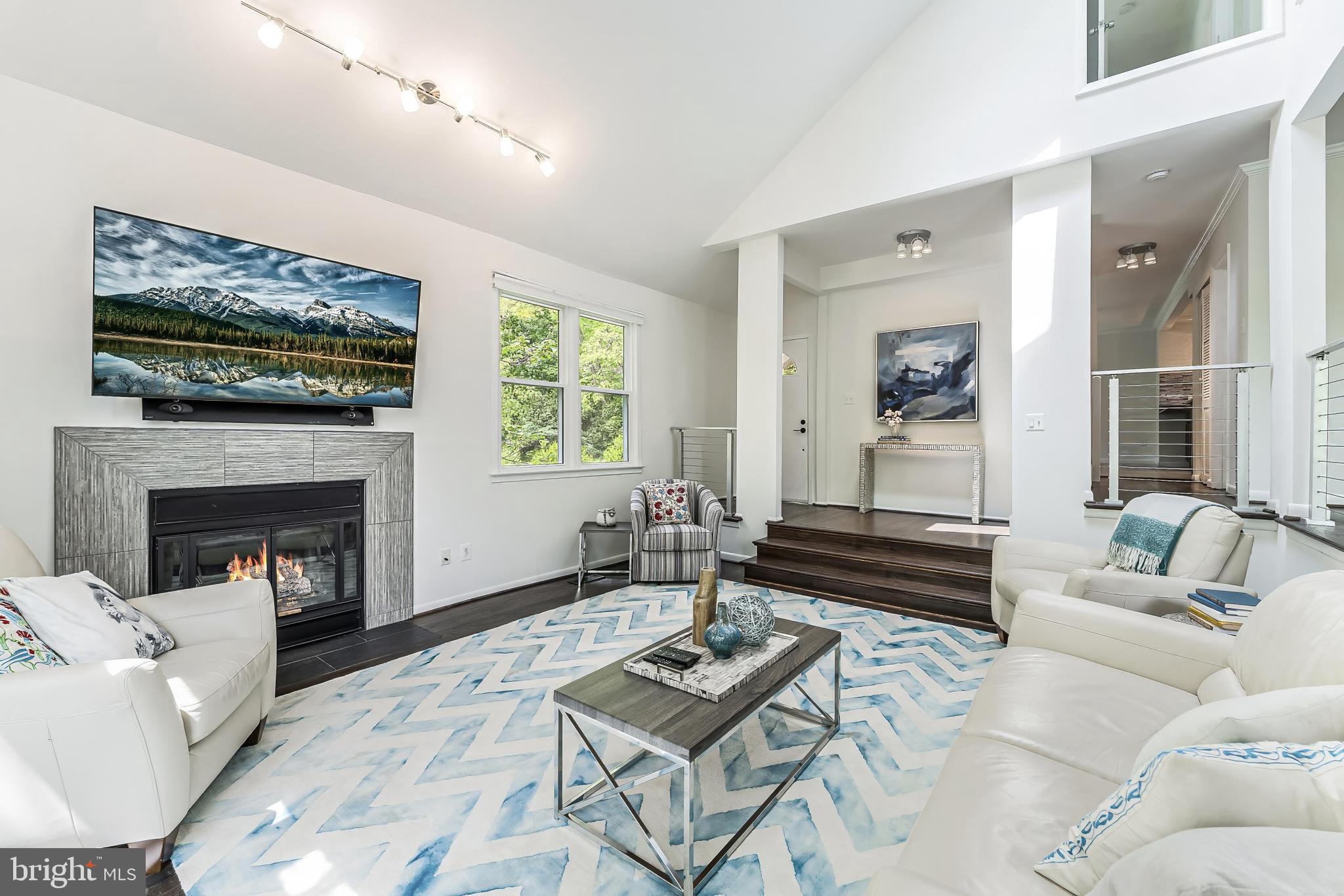 Living Room - Wood Burning Fireplace