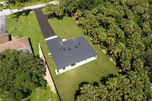 an aerial view of a house