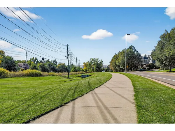 a view of a golf course with a garden