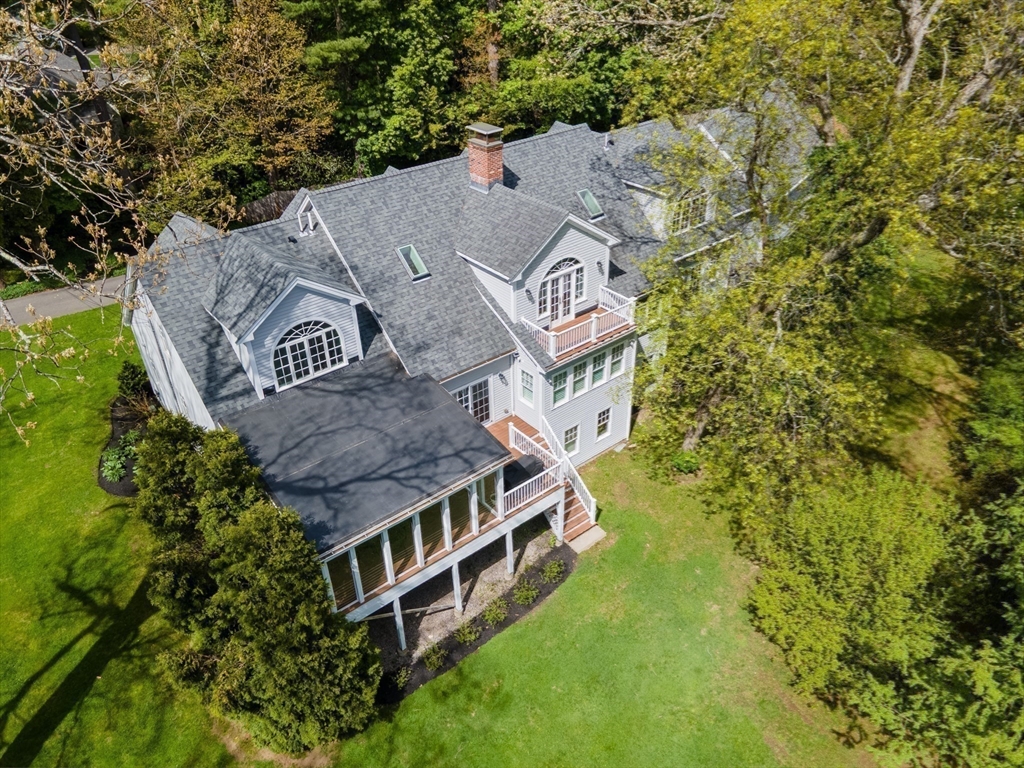 1098 Webster Street Needham, MA 02492 - Photo 21 of 21 an aerial view of a house with swimming pool and garden
