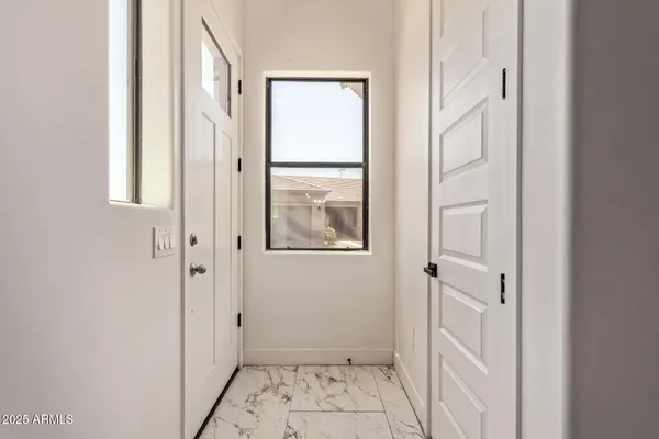 a bathroom with a window