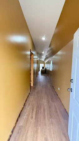 a view of hallway with stairs