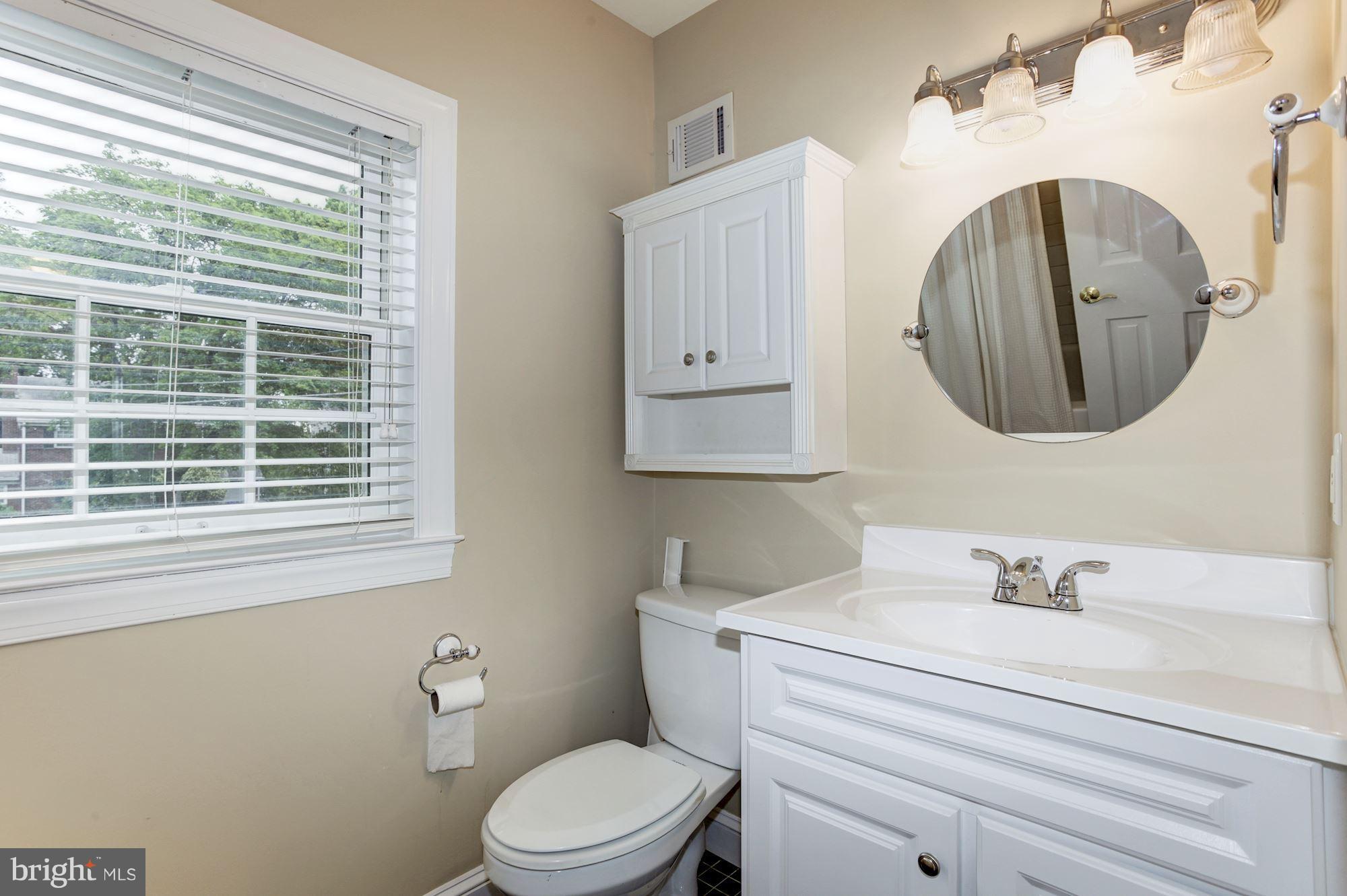 2819 South Arlington Ridge Road Arlington, VA 22202 - Photo 25 of 30 a bathroom with a toilet sink and mirror