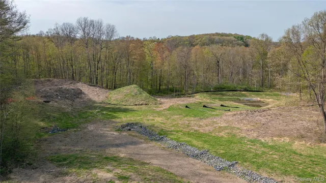 a view of swimming pool with a yard and trees