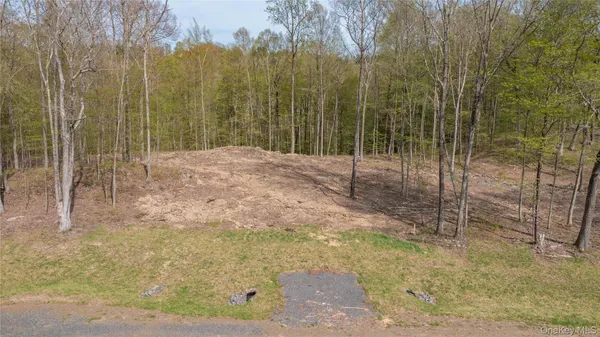 a view of a room with trees in the background