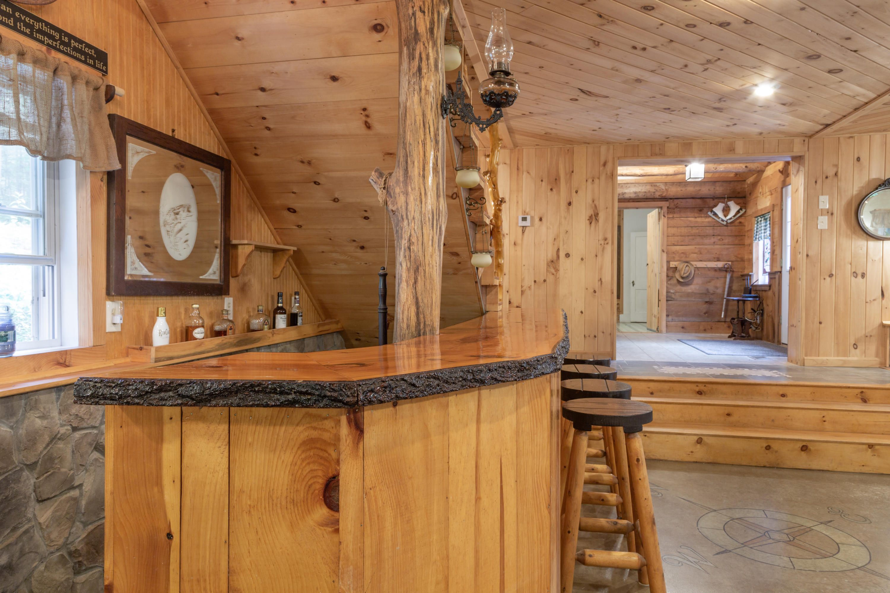22 Moran Road Bridgton, ME 04009 - Photo 9 of 50 live-edge pine bar.