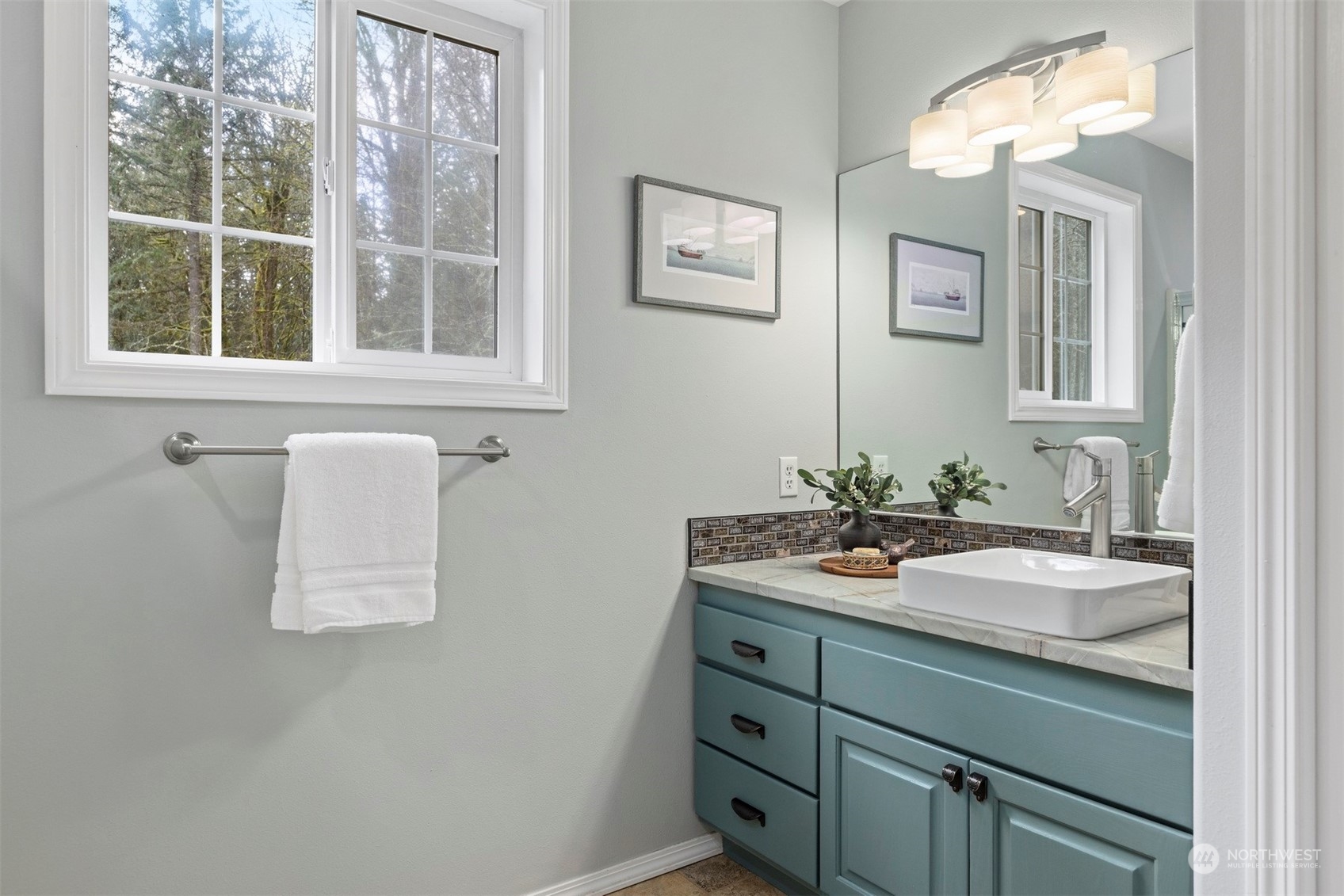 3313 Y Road Bellingham, WA 98226 - Photo 19 of 40 a bathroom with a sink and a mirror