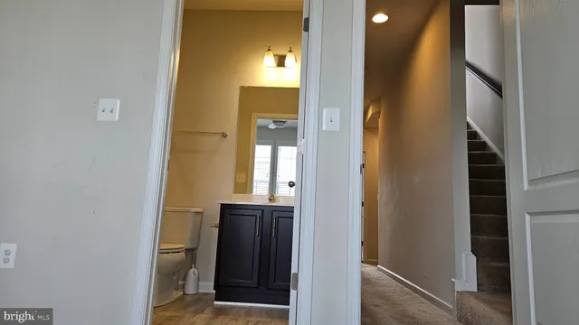 view of bathroom with shower and mirror