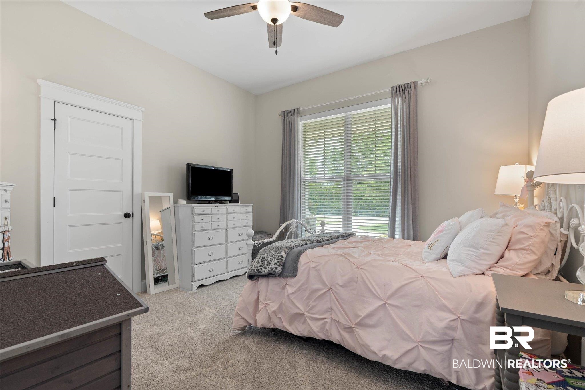 24821 Austin Road Daphne, AL 36526 - Photo 15 of 24 Bedroom with light colored carpet and a ceiling fan