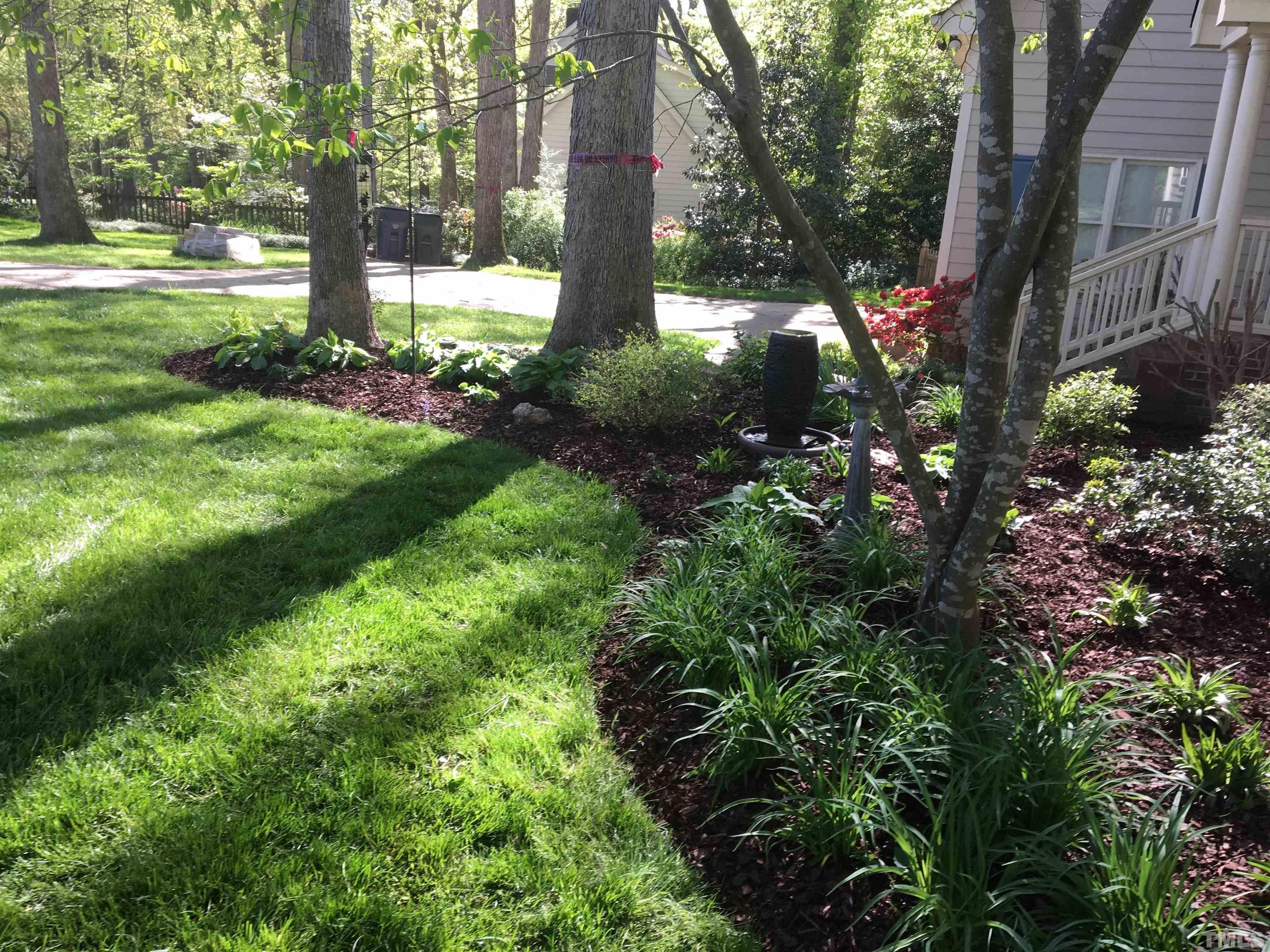 12001 Pembridge Lane Raleigh, NC 27613 - Photo 46 of 53 a view of a yard with plants and large trees