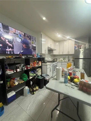 a kitchen with lots of counter top space