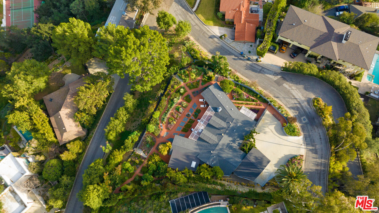 1820 Braemar Road Pasadena, CA 91103 - Photo 64 of 75 an aerial view of a house with a yard and garden