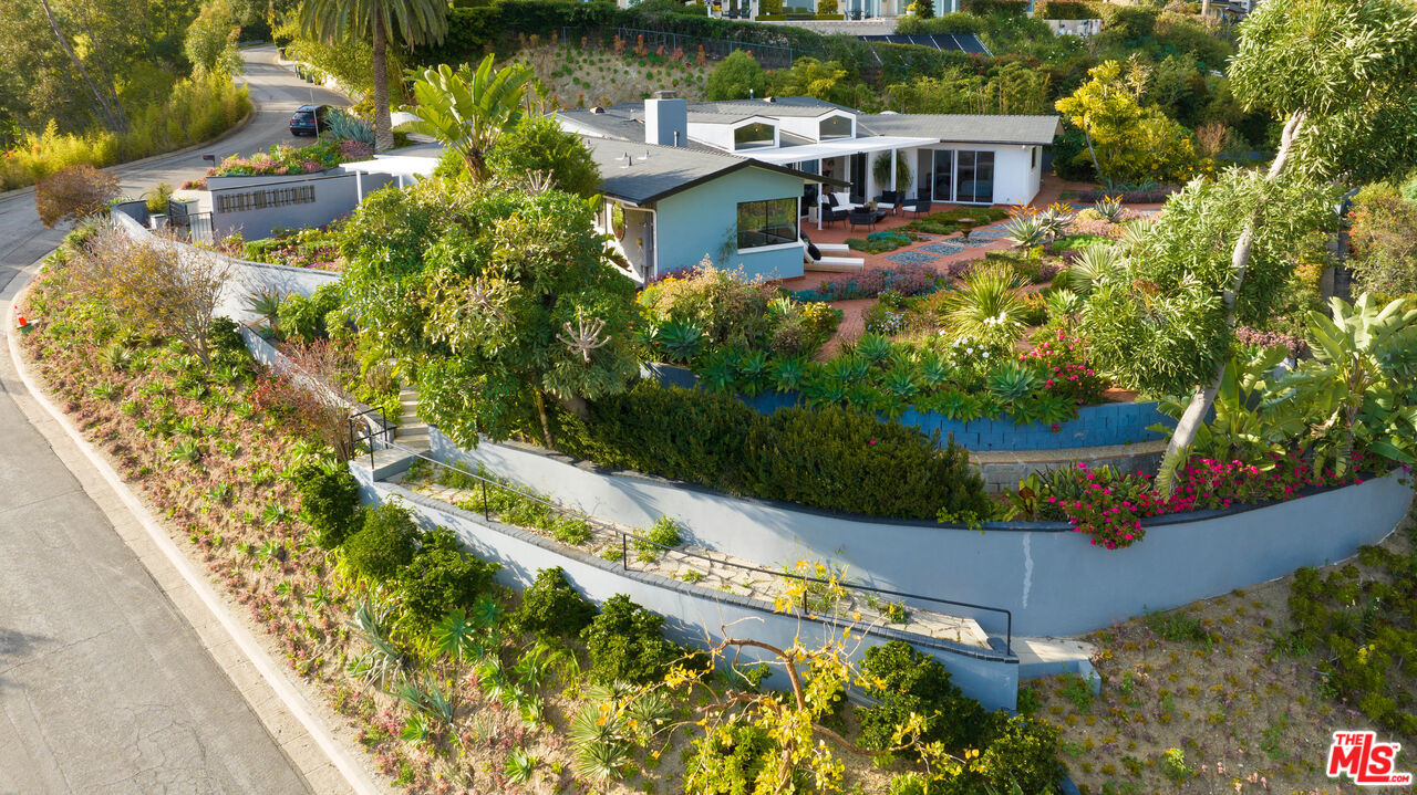 1820 Braemar Road Pasadena, CA 91103 - Photo 66 of 75 an aerial view of a house with a garden and lake view