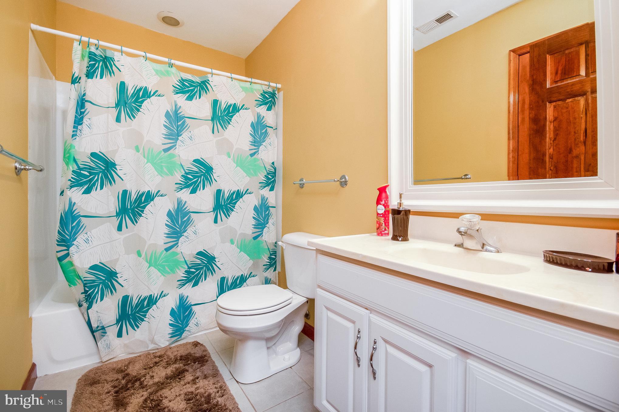 11425 Custers Trace Spotsylvania, VA 22553 - Photo 42 of 60 a bathroom with a sink a toilet and a shower curtain
