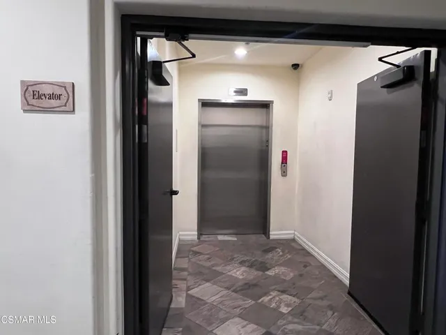 a view of a wooden door