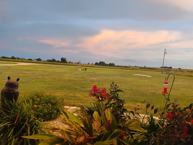 a outdoor view with a sitting space