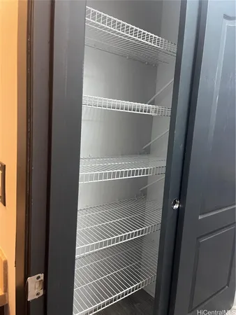 a bathroom with a glass door