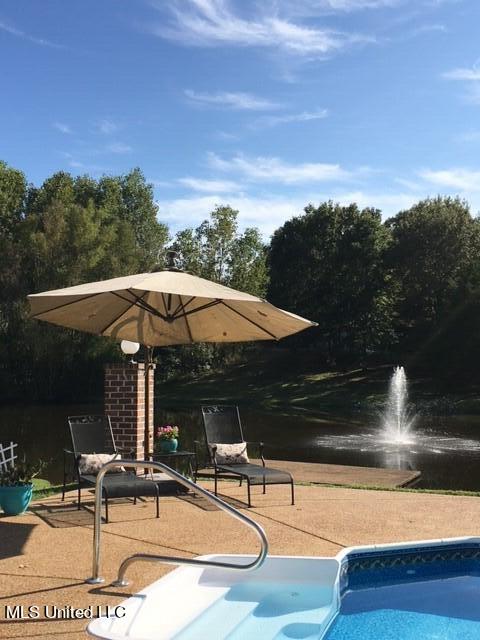 1460 Mcmaster Road Sarah, MS 38665 - Photo 10 of 40 Pool with Pond view with fountain
