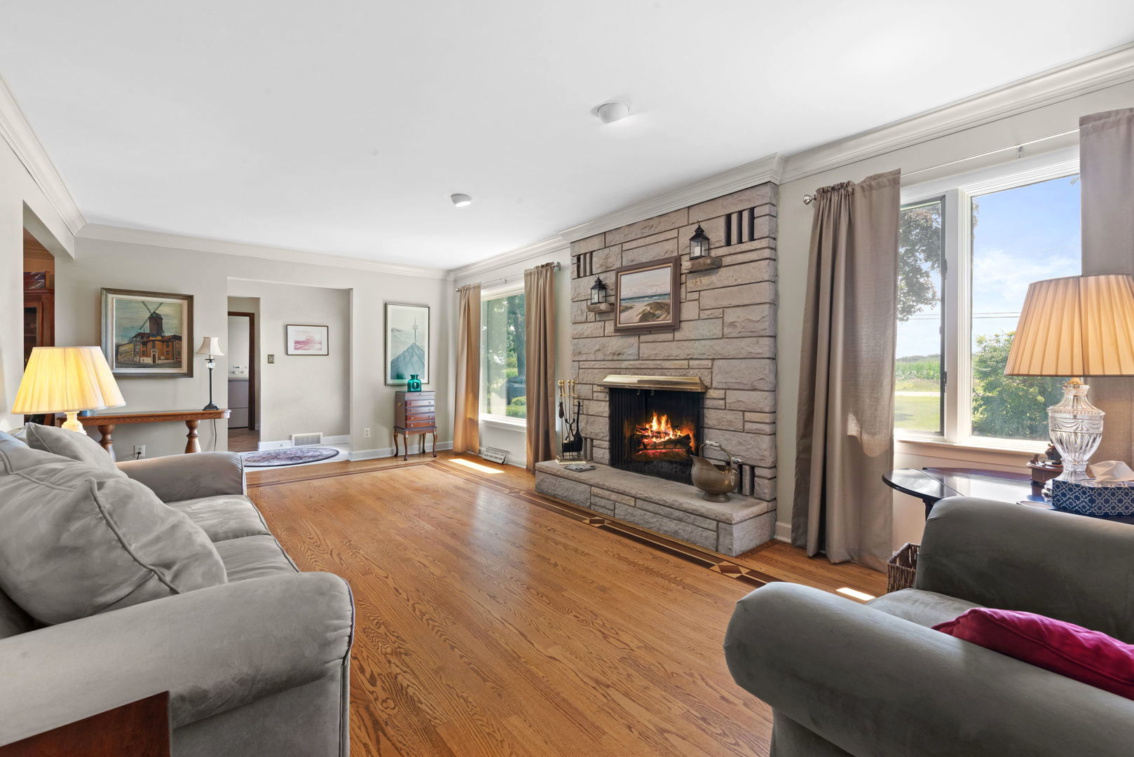 43W836 Hughes Road Elburn, IL 60119 - Photo 2 of 17 a living room with furniture and a fireplace