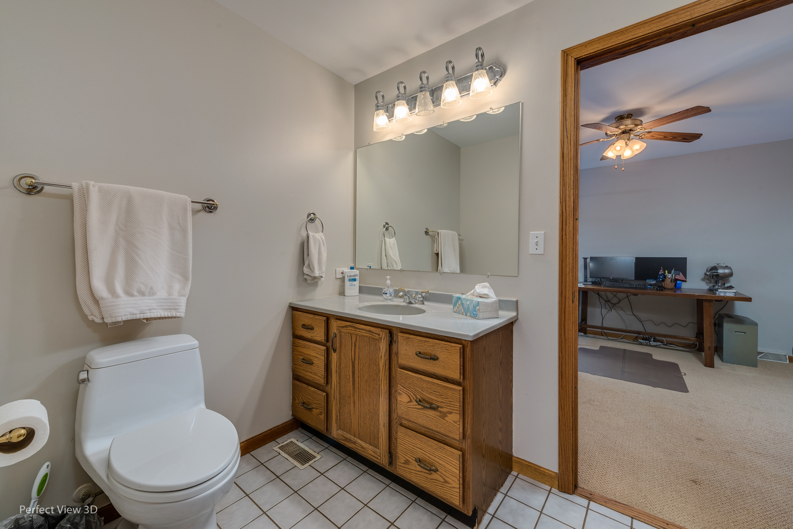25255 South Tehle Road Elwood, IL 60421 - Photo 20 of 31 a bathroom with a granite countertop toilet sink and mirror