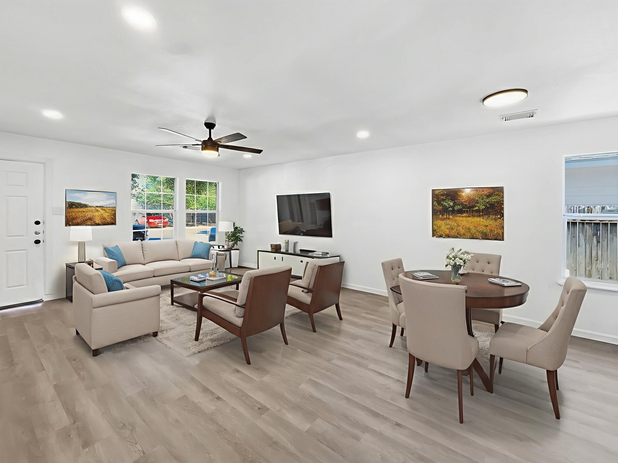 4907 Fox Mill Lane Spring, TX 77389 - Photo 3 of 18 a living room with furniture and a flat screen tv