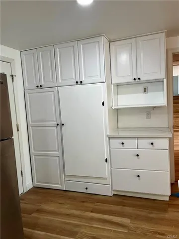 a view of white cabinets