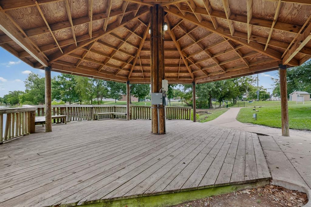304 East County Line Road Royse City, TX 75189 - Photo 37 of 38 Expansive hexagonal gazebo featuring a wood-finish floor and exposed beam ceiling
