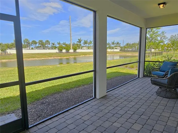 a view of a street with a large window