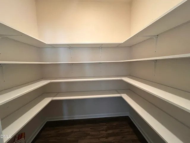 a storage room with empty racks