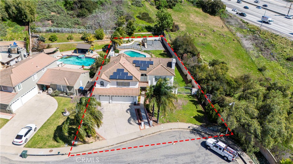1491 Hunters Trail Glendora, CA 91740 - Photo 47 of 54 an aerial view of a highlighted house