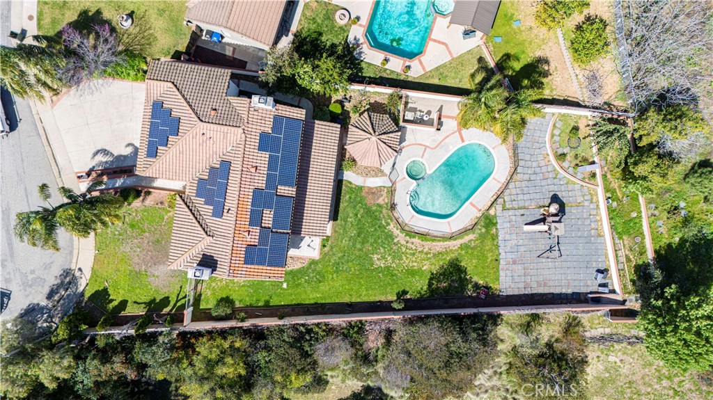 1491 Hunters Trail Glendora, CA 91740 - Photo 54 of 54 an aerial view of a house with a swimming pool