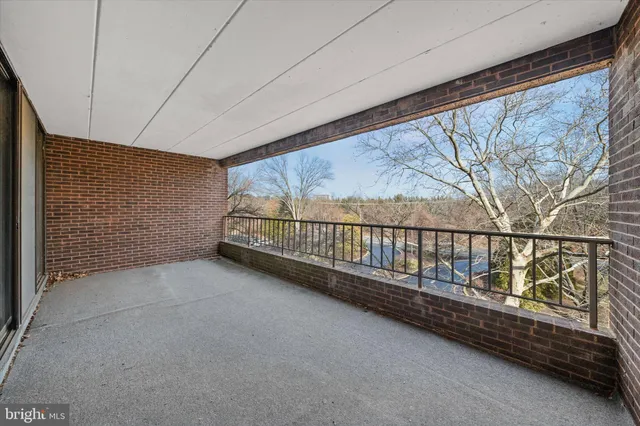 a view of terrace with wooden floor