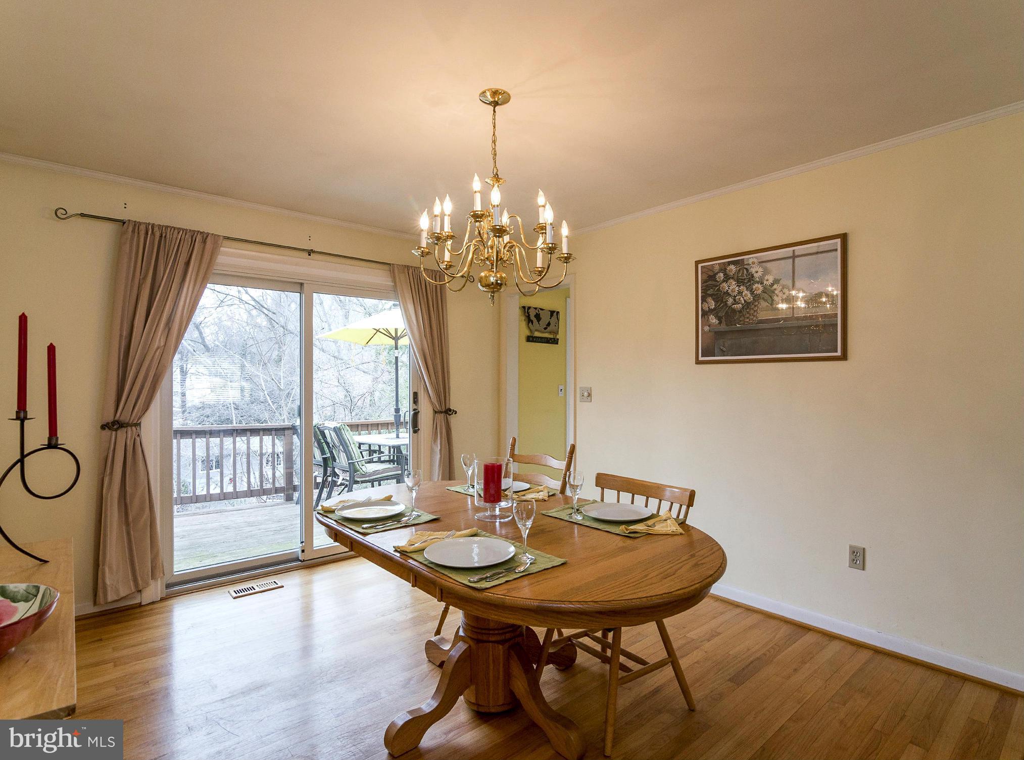 615 Horncrest Road Towson, MD 21204 - Photo 4 of 22 Dining Room with sliding door to deck