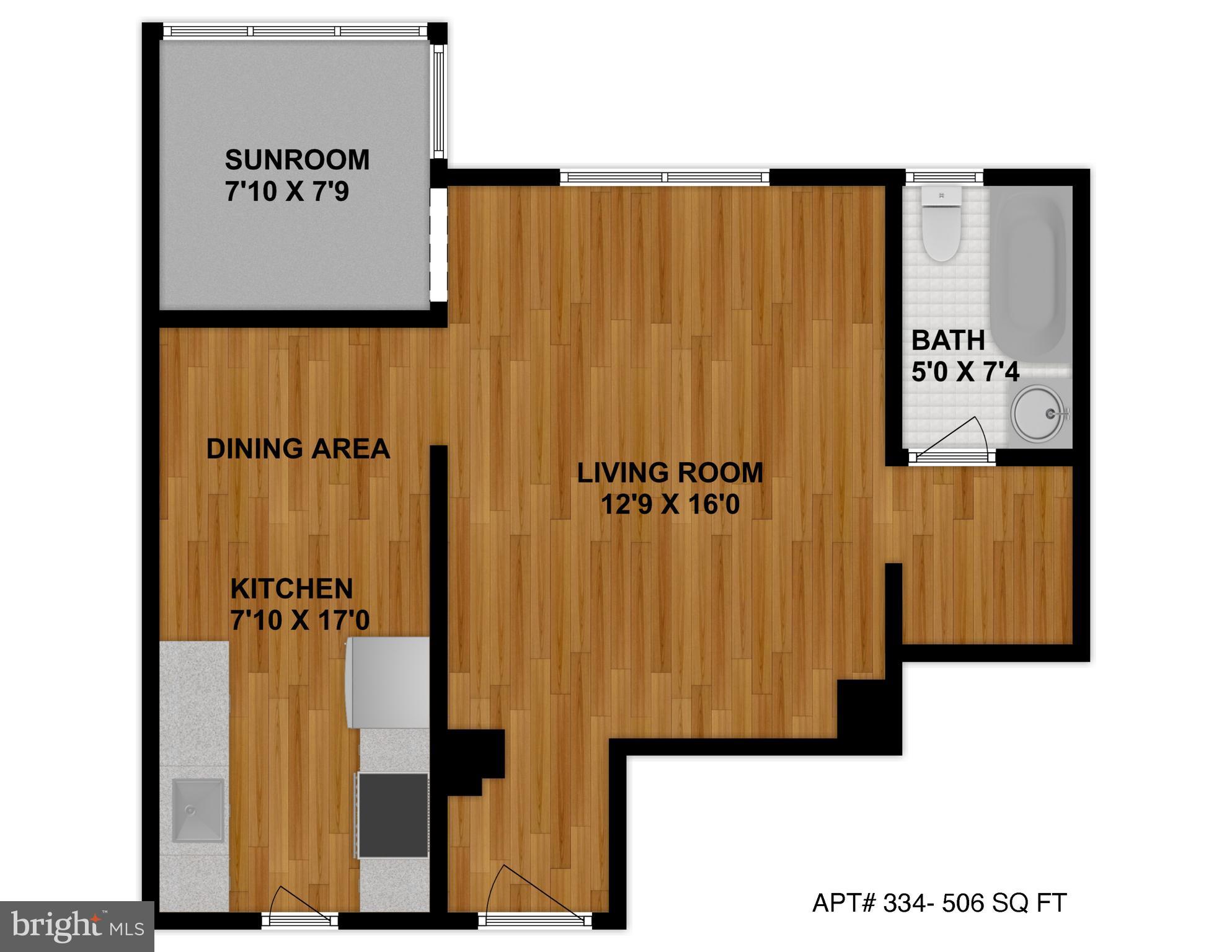 2032 Belmont Road Northwest, Unit 334 Washington, DC 20009 - Photo 35 of 35 Interior Floor Plan