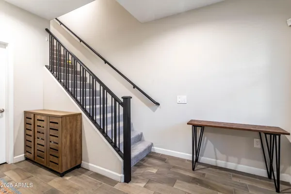a view of an entryway with staircase