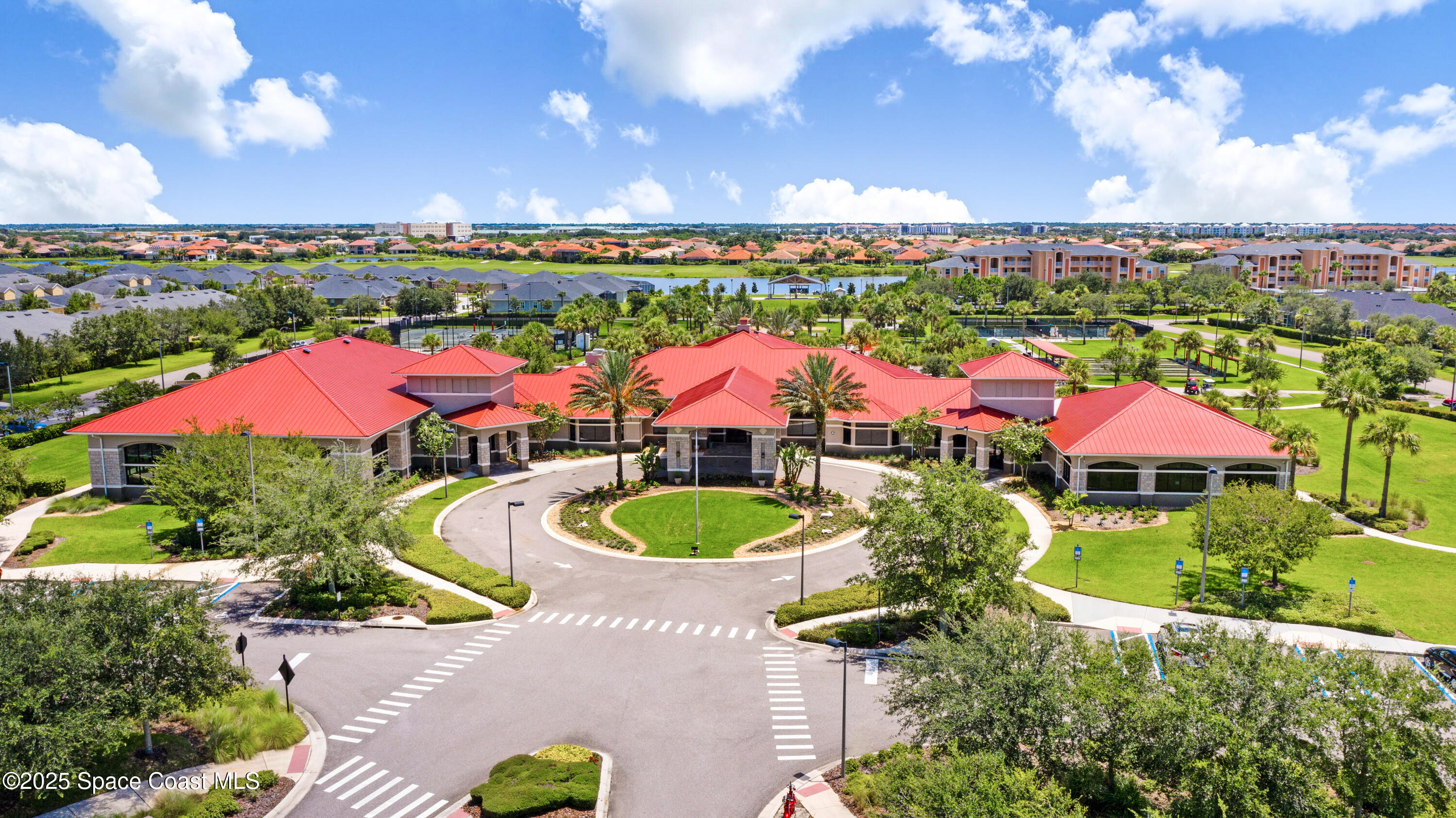 3053 Galindo Circle Melbourne, FL 32940 - Photo 77 of 83 an aerial view of a swimming pool and outdoor space