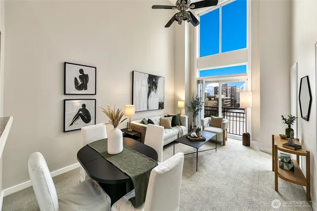 a living room with furniture