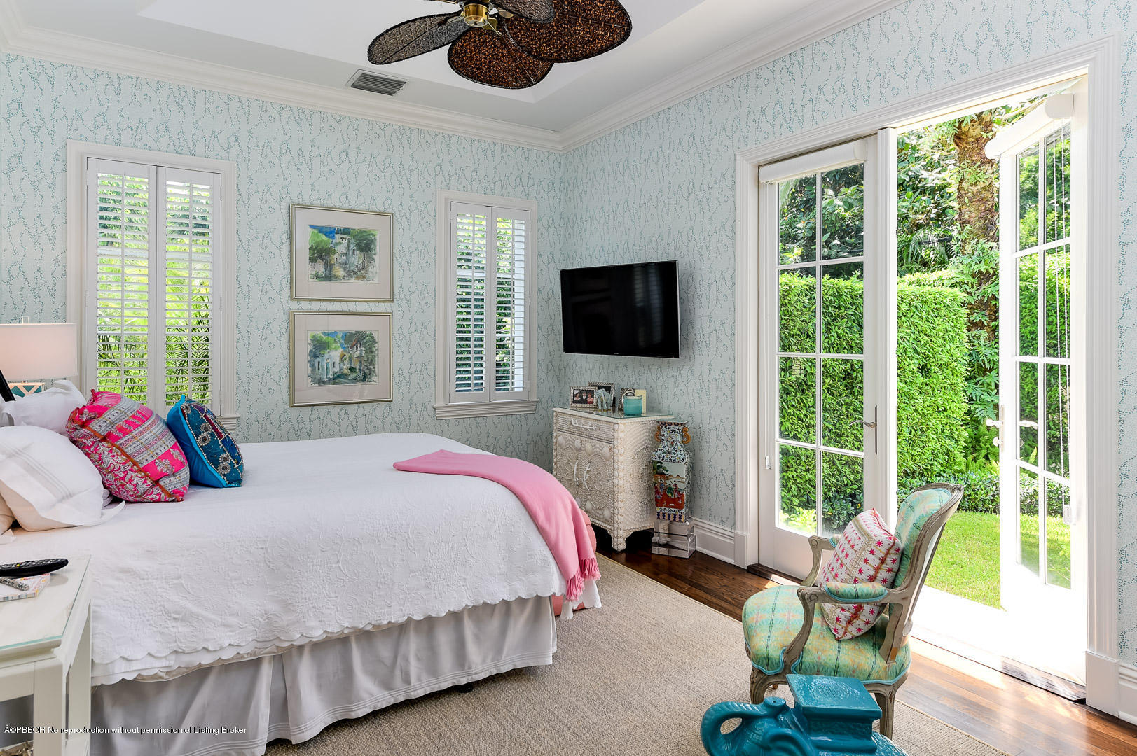 238 Plantation Road Palm Beach, FL 33480 - Photo 14 of 17 a bedroom with a bed and large window