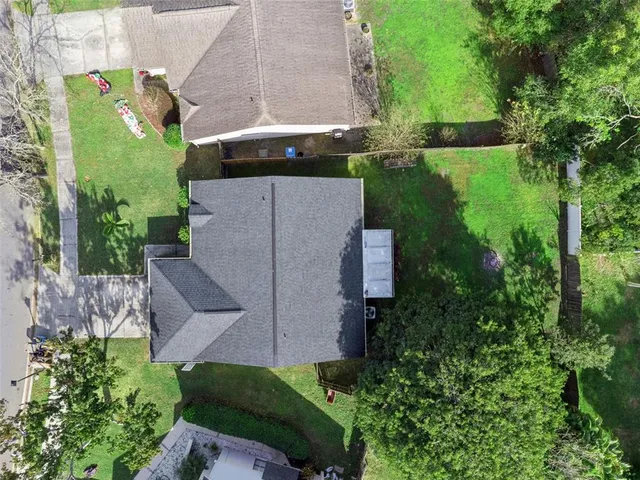 an aerial view of a house