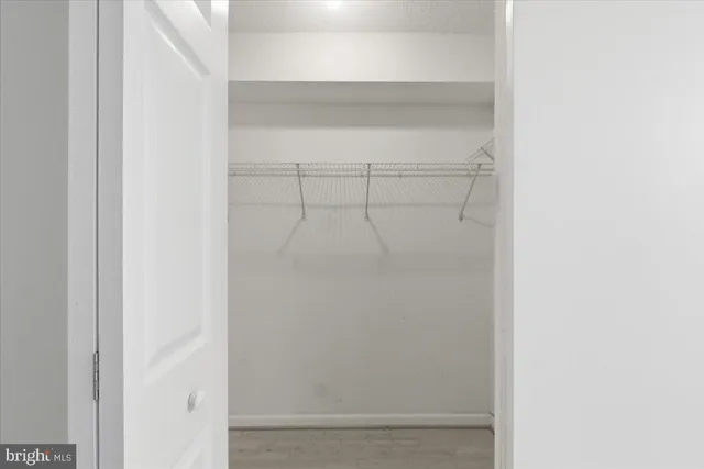 a close up view of a closet