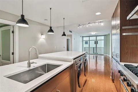 a view of a balcony from a window