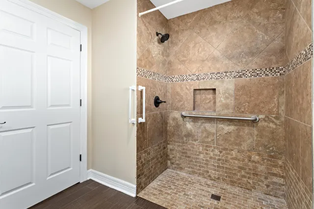a bathroom with a shower